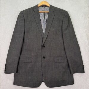 Apollo King Blazer Jacket Mens 46L S150 Gray Glen Plaid Double Pocket Casual